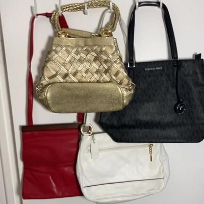 Classic Michael Kors Black Purse , White , Red And Gold Purses