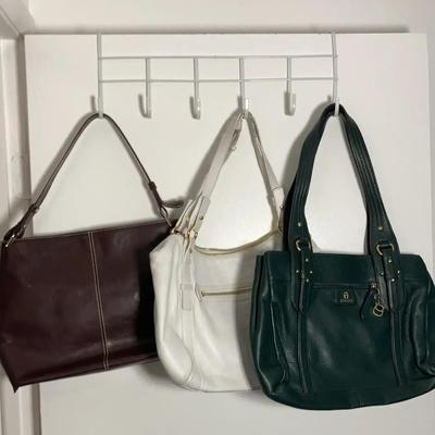 Etienne Aigner Green Purse, White And Burgundy Purses