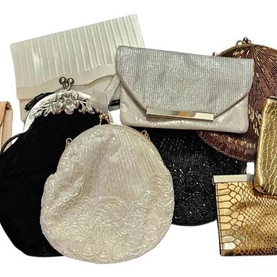 Assorted Collection of Elegant Evening Clutches and Formal Handbags