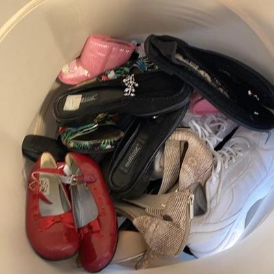 Bin Of Women And Little Girl’s Shoes