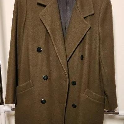 Olive Wool Blend Coat