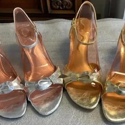 Night Out Fun Metallic Tone Shoes - Size 8