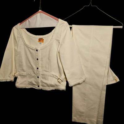 Two Piece White Denim Set