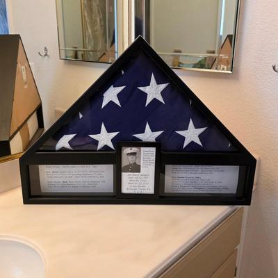 Sale Photo Thumbnail #76: US Marine Corps flag and shadow box