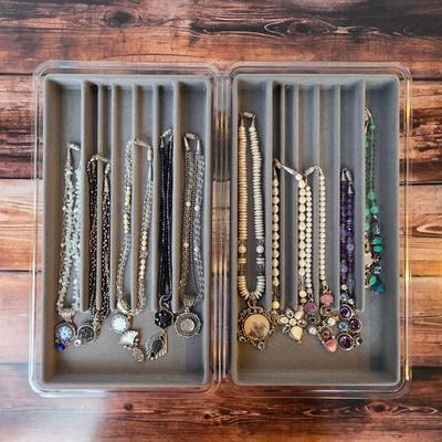 Sale Photo Thumbnail #142: Sterling silver and gemstone necklaces from the Echo of the Dreamer line, Mars and Valentine, and Amy Kahn Russell