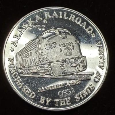 DMJ348 - Alaska Railroad Silver Coin - 1 troy oz.