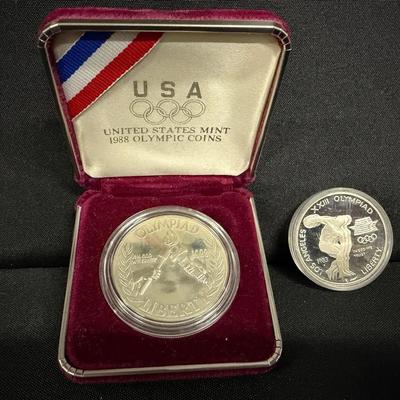 DMJ323 - Olympiad -1983-S & 1984-S Silver Proof Coins