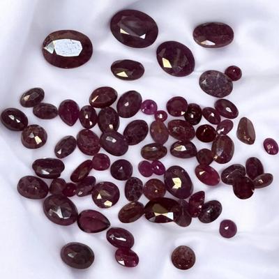 DM108 - Loose Ruby-Tone & Raspberry Colored Gemstones – Mixed Cuts & Sizes