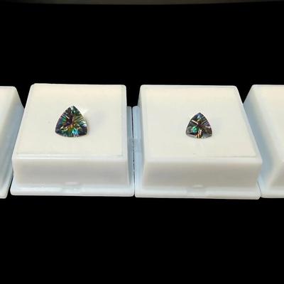 DM125 - Triangle-Cut Mystic Topaz Faceted Stones