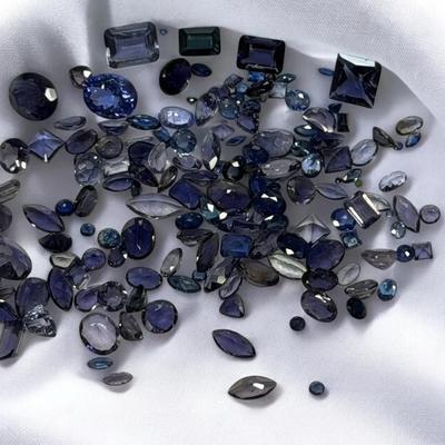 DM113 - Loose Faceted Blue, Blue-Violet & Teal Stones, Mixed Sizes & Cuts