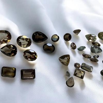 DM107 - Loose Smoky, Taupe & Pale Mixed-Tone Gemstones – Mixed Cuts & Sizes