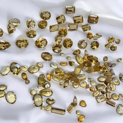 DM106 - Loose Champagne & Light Golden Gemstones – Mixed Cuts & Sizes