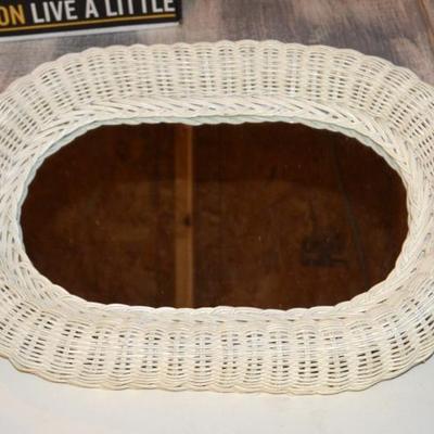 Small Wicker Mirror 