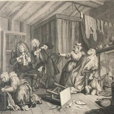 Print of Plate 5 from A Harlot’s Progress by William Hogarth