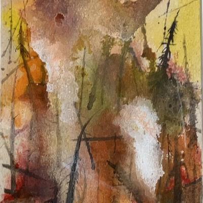 “Forest Fire I” Watercolor Painting By Joan Klammer