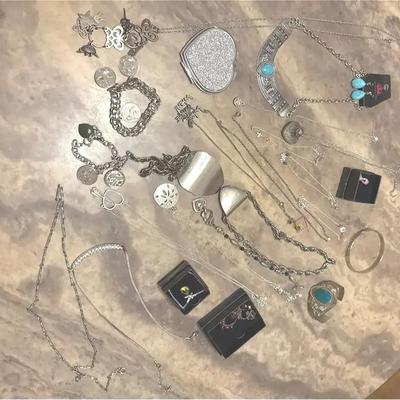 Costume Silver Tone Jewelry 