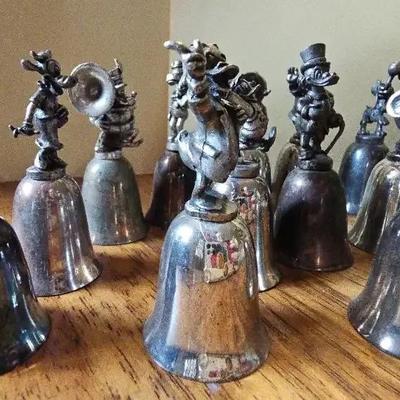 Vintage Miniature Silver Plate Disney Bells