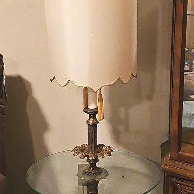 Glass Table And Lamp Combo 