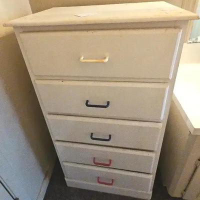White Dresser With Colorful Handles