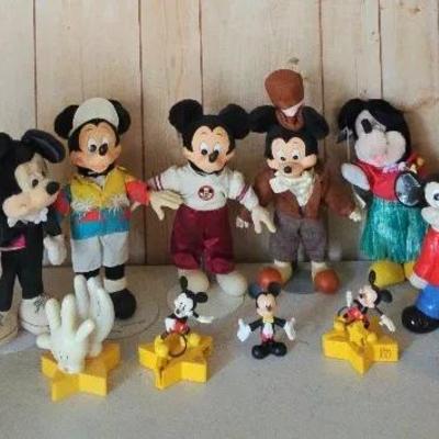 Vintage Mickey Mouse Stuffy On Stands And More 
