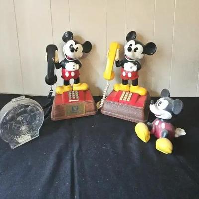 Vintage Mickey Phones And Coin Banks 