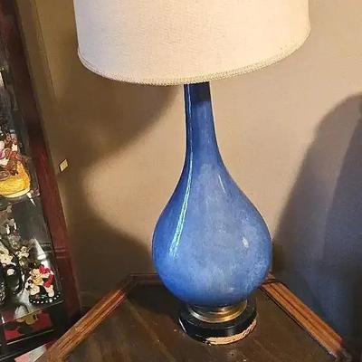 Side Table With Vintage Lamp