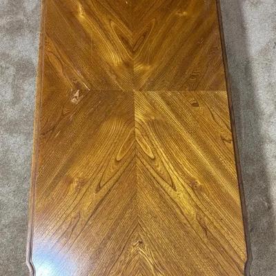 Wood Coffee Table with Decorative Veneer Top