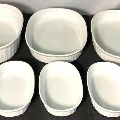 CorningWare French White Ribbed Casserole & Baking Dish Set (9 Pieces)