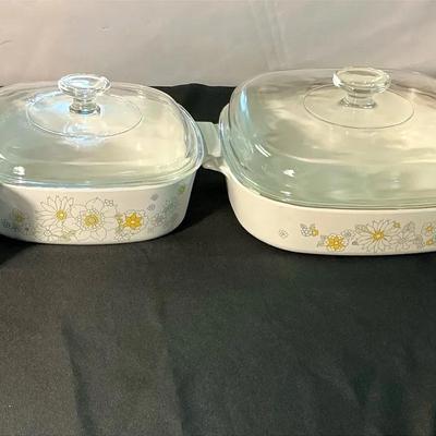 Vintage CorningWare Floral Bouquet Casserole Set with Glass Lids (4 Pieces)