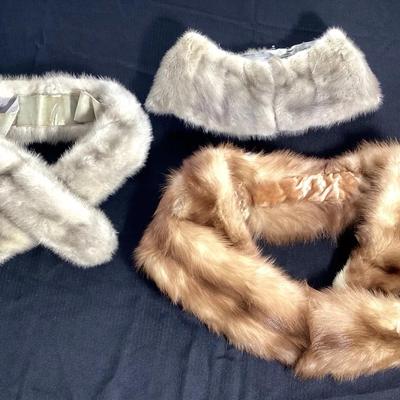 Vintage Fur Stoles & Collars – Mixed Styles (Lot of 3)