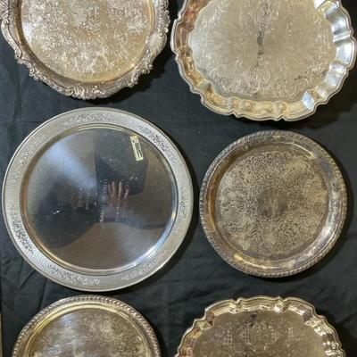 Silver Platters Patted With Engraved Names 