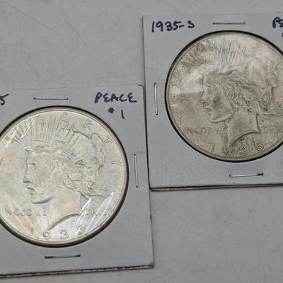 1935 & 1935-S Peace Dollars 