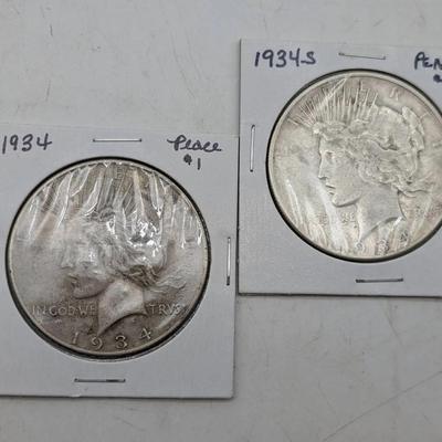 1934 & 1934-S Peace Dollars