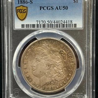 1886-S Morgan Dollar PCGS AU50