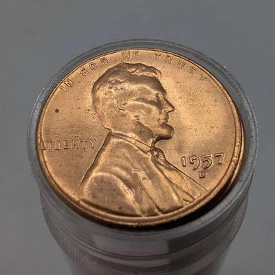 Uncirculated Roll Of 1957-D Wheat Pennies