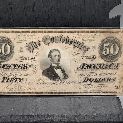 1864 Confederate $50 Note ..T66