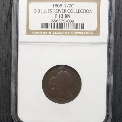 1808 Half Cent...NGC F12 Brown