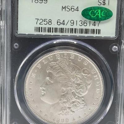 1899 Morgan Dollar PCGS MS64 W/ CAC Label 