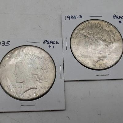 1935 & 1935-S Peace Dollars