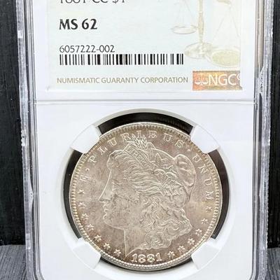 1881-CC Morgan Dollar NGC MS62