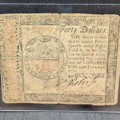 1779 $40 Continental Currency Note