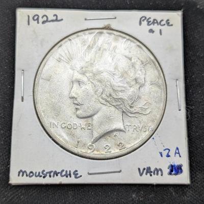 1922 Peace Dollar...VAM 12A "Mustache"