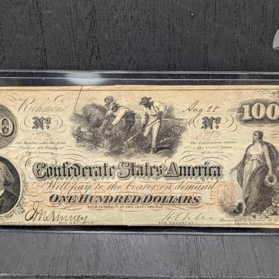 1862 Confederate $100 Note...T41