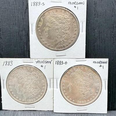 1883 P, O, & S Morgan Dollars 