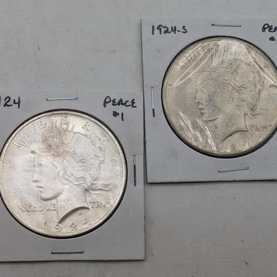 1924 & 1924-S Peace Dollars