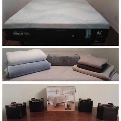 Tempur-Pedic ProBreeze Medium Hybrid Mattress with Tempur Ergo Base, Bedding, and Bed Lifts