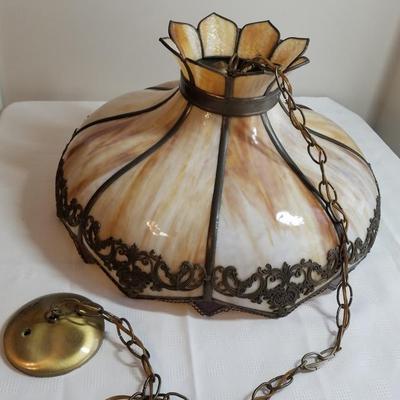 Antique slag glass light