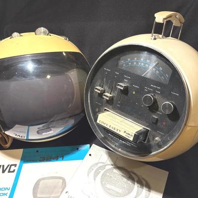 Weltron 2001 Space Ball Portable 8-Track Stereo Tape Player, JVC Sphere Portable Television 