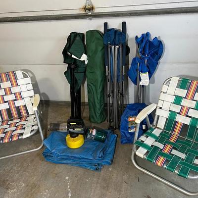 Camping Lot - Camp & Beach Chairs - Propane Fogger - Tarp 