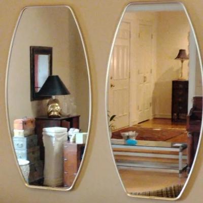 Two Large Gold Framed Wall Mirrors